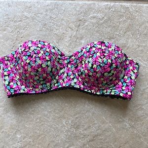 Floral bandeau swim top